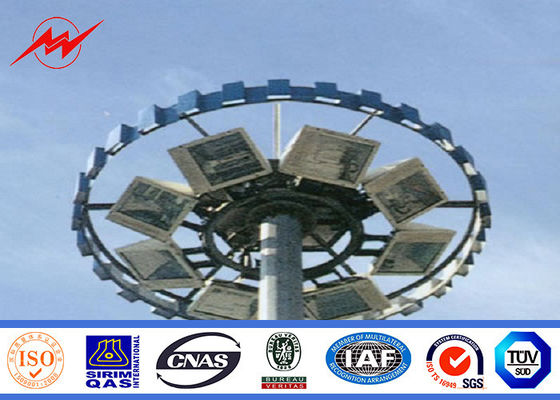 Deportes galvanizados los 25m poligonales postes ligeros de S355JR con el sistema eléctrico de Rasing