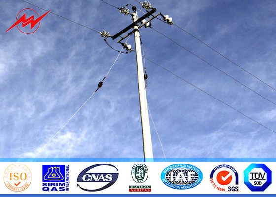 corriente eléctrica de acero poste 69kv de la soldadura de la placa del top del acero de la carga 1250kg de los 70ft