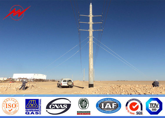 corriente eléctrica de acero poste 69kv de la soldadura de la placa del top del acero de la carga 1250kg de los 70ft