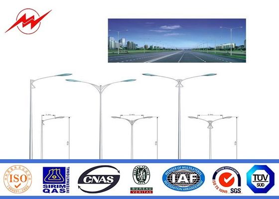 Luces de acero galvanizadas al aire libre postes de calle de postes para uso general con el brazo doble