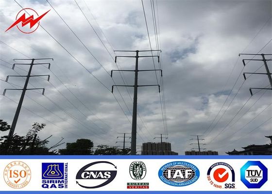 Q235 transmisión de acero galvanizada conoide durable postes para la distribución de la electricidad