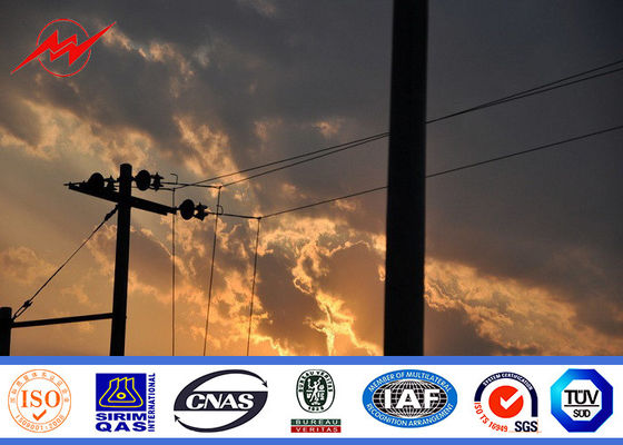 220kv grueso poste de acero galvanizado octagonal del alto voltaje 3m m