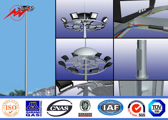 3 alto palo poste ligero de las secciones 5m m 35M HDG con la velocidad del viento de 6 lámparas 30m/s