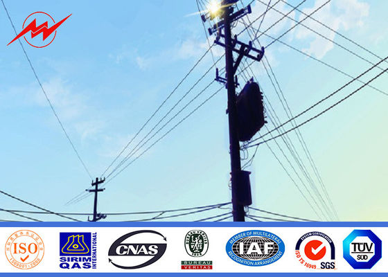 138 kilovoltios de betún poste de acero galvanizado eléctrico con la soldadura del CO2/la soldadura auto del arco sumergido