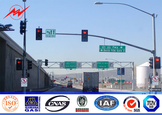 semáforo del poliéster de la señal de tráfico de la autopista sin peaje de la playa de los 4m poste con el soporte doble