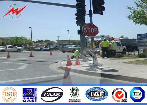 semáforo del poliéster de la señal de tráfico de la autopista sin peaje de la playa de los 4m poste con el soporte doble