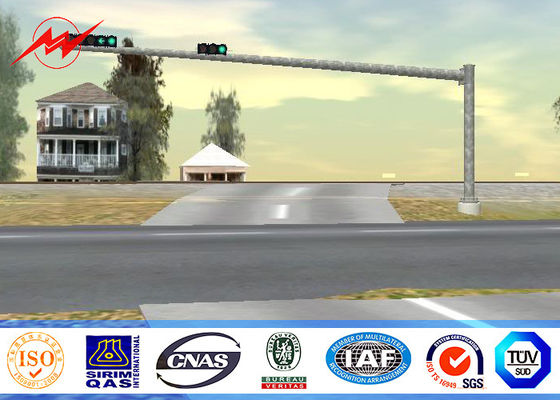 Cónico/alrededor de la capa del polvo de los 5m galvanizó a poste de acero para el sistema del tráfico