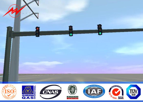 Cónico/alrededor de la capa del polvo de los 5m galvanizó a poste de acero para el sistema del tráfico