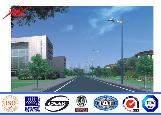 Sola lámpara de calle de los 10m Q235 del brazo del jardín poste con la galvanización de la inmersión caliente