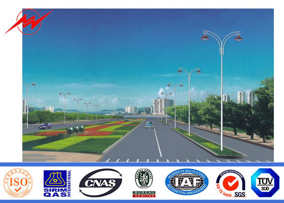 Sola lámpara de calle de los 10m Q235 del brazo del jardín poste con la galvanización de la inmersión caliente