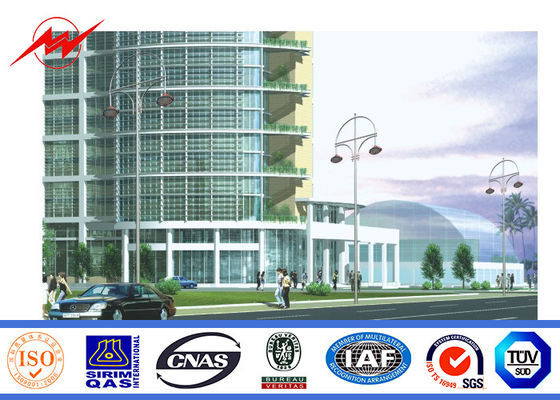 Sola lámpara de calle de los 10m Q235 del brazo del jardín poste con la galvanización de la inmersión caliente