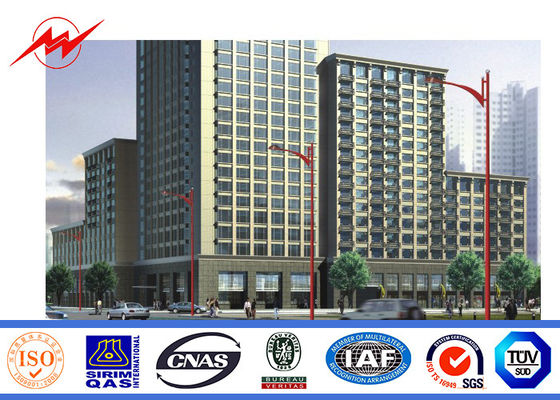 Sola lámpara de calle de los 10m Q235 del brazo del jardín poste con la galvanización de la inmersión caliente