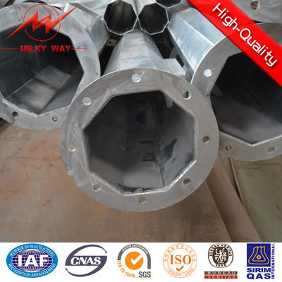 Grueso de acero galvanizado de poste de poder 3KN de 14m m 8m m para la línea eléctrica de la distribución