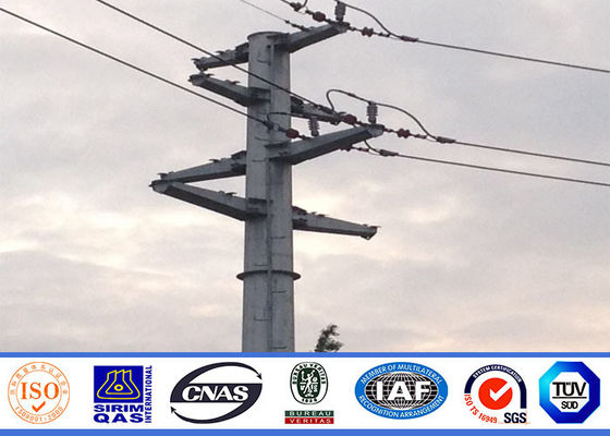 transmisión de acero de acero galvanizada postes del grueso de pared de poste 5m m de la inmersión caliente Gr65 del 11.8M