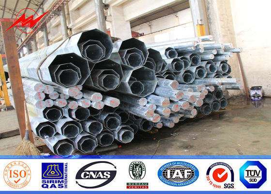 Alto voltaje 115 kilovoltios de forma octagonal de acero galvanizada de poste con el perno caminado