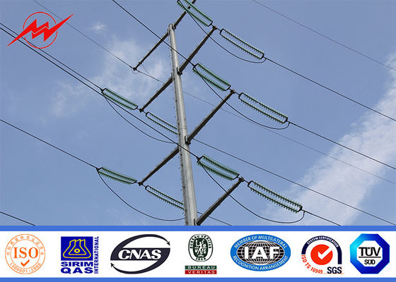 transmisión de acero galvanizada 33kv postes para la distribución de poder altura de 5 - del 15m