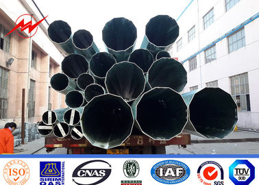 9m 12m 16m poste de acero galvanizado con betún y brazos cruzados