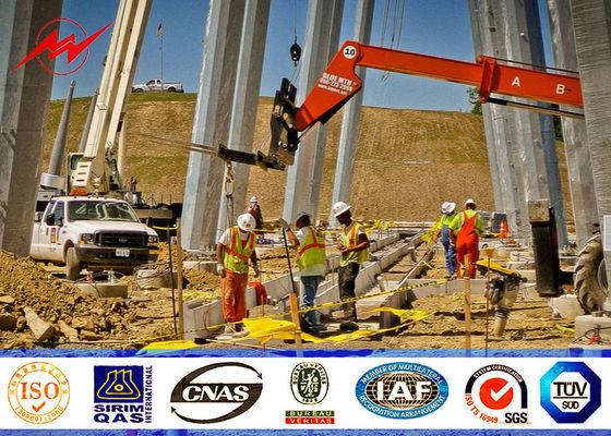 69 kilovoltios poste para uso general de acero galvanizado Filipinas para la línea de la distribución de la electricidad