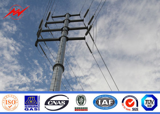 línea eléctrica postes/acero del tratamiento superficial de la galvanización 200Dan de los 9m tubular