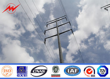 69KV corriente eléctrica afilada poligonal galvanizada acero poste para la línea de transmisión de alto voltaje proyecto