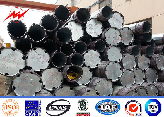 material galvanizado sumergido caliente tubular de acero poligonal de 69KV poste ASTM A572 Gr65