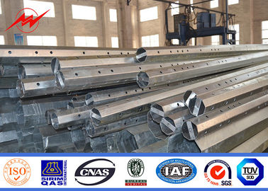 Polos de línea de transmisión galvanizados de 10kv Polos de energía de utilidad de acero metálico de 30 mm