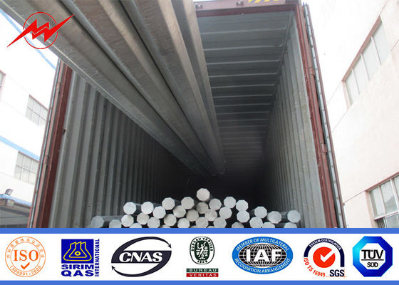 línea de transmisión galvanizada de Electric Power de la inmersión caliente 10kV postes de acero tubulares