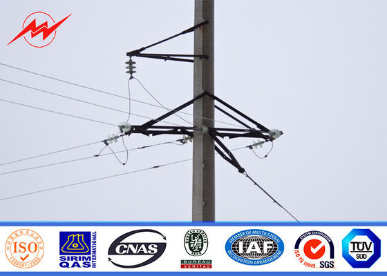 poder de acero postes AWS D 1,1 de la galvanización de la inmersión caliente de los 95FT NGCP Filipinas