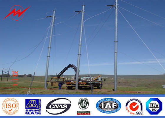 poder de acero postes AWS D 1,1 de la galvanización de la inmersión caliente de los 95FT NGCP Filipinas