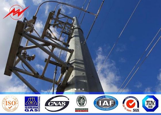 la distribución de poder de acero octagonal del 14m postes galvanizó el betún AWS D1.1 para la transmisión Overline