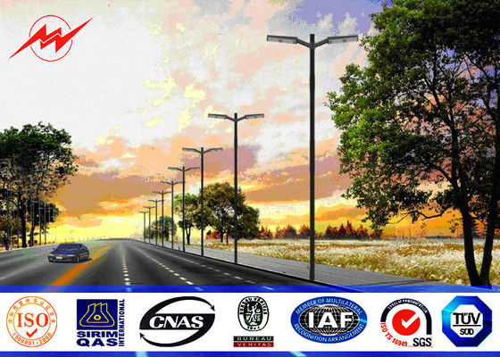 estacionamiento galvanizado cuadrado al aire libre de postes ligeros de calle del grueso de pared de los 10m 5m m poste ligero con los brazos dobles