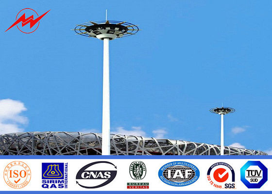 Iluminación modificada para requisitos particulares poste de la torre del palo del fútbol poligonal del estadio de los 50m alta para el estadio de fútbol con 40 luces