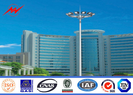 MPH monopolar poligonal de alta iluminación poste del palo de los 30M para el estadio de fútbol con 60 luces