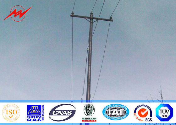 NGCP poste de acero galvanizado los 65FT con 450Mpa para la línea de transmisión 69kv grueso de 10m m