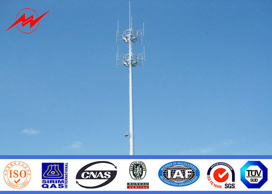 Línea Legged cónica de la distribución de la comunicación de la torre de los 80FT - de los 90FT 4 al aire libre mono poste