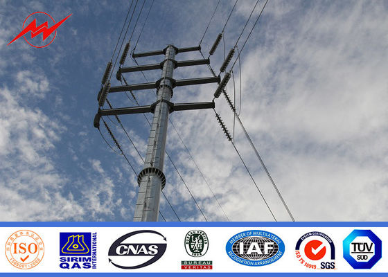 la inmersión caliente de 69kv 10m galvanizó la línea de acero poste de la distribución de poste de poder con los accesorios cruzados del brazo