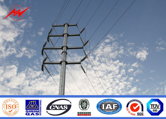 Galvanizado y betún poste de acero para la línea poste de la distribución de poder