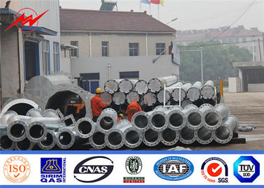 60 pies 2 secciones 5 mm 1200 kg galvanizado en caliente poste de acero eléctrico para la distribución de energía