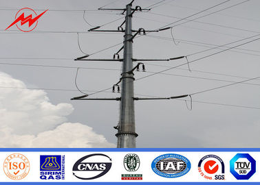 Inmersión caliente eléctrica poste de acero galvanizado, línea eléctrica anticorrosiva poste