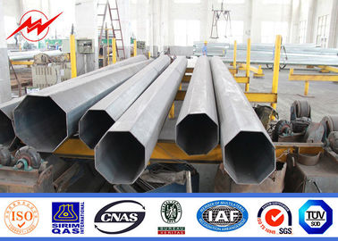 Inmersión caliente eléctrica poste de acero galvanizado, línea eléctrica anticorrosiva poste