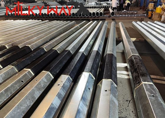 1250 Dan 11.8M 8 lados Polos de energía eléctrica 4 mm espesor Enterramiento directo ASTM A123 Estándar de galvanización