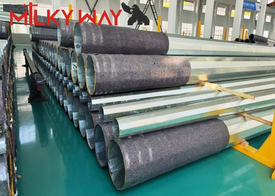 Línea de transmisión de postes de acero de 20-40 m con galvanización en caliente de 80-100 μm