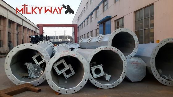 3.5m-15m Polvo de acero para iluminación callejera con opciones cónicas y poligonales