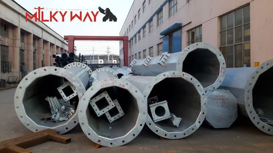 16m 18m Alturas Cónico poste eléctrico de energía 5mm espesor ASTM A123 Galvanización estándar