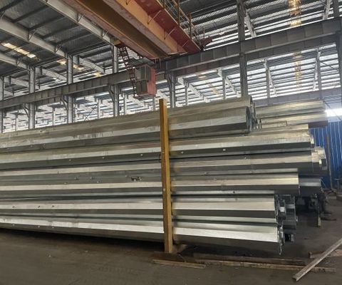 Polo tubular de acero de 8M para línea de transmisión de distribución de energía de 69kv con espesor de 3 mm cumple con las normas técnicas y de seguridad