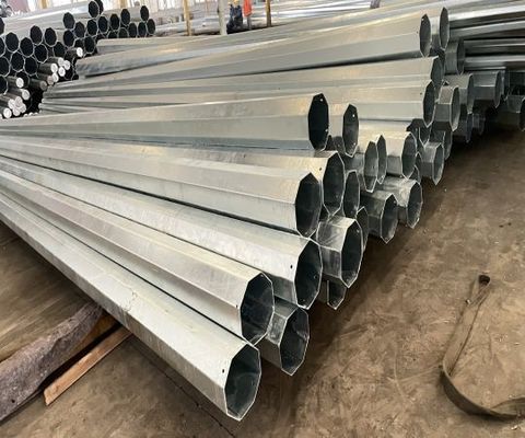 Polo tubular de acero de 8M para línea de transmisión de distribución de energía de 69kv con espesor de 3 mm cumple con las normas técnicas y de seguridad