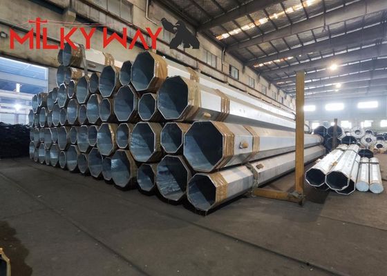 Torre monopolo de acero galvanizado de 36 m para redes móviles, carga de 24 kN