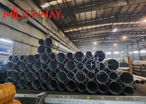 Torre monopolo de acero galvanizado de 36 m para redes móviles, carga de 24 kN