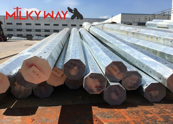 Poste de utilidad octogonal de acero galvanizado de 15 m, espesor 2,75 mm
