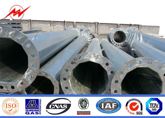 Distribución poste tubular de acero, torre de acero galvanizada de poste de la transmisión